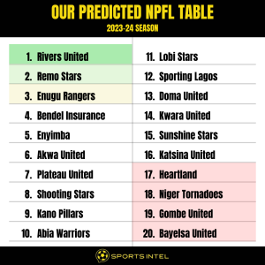 Our NPFL 2023-24 predicted table.