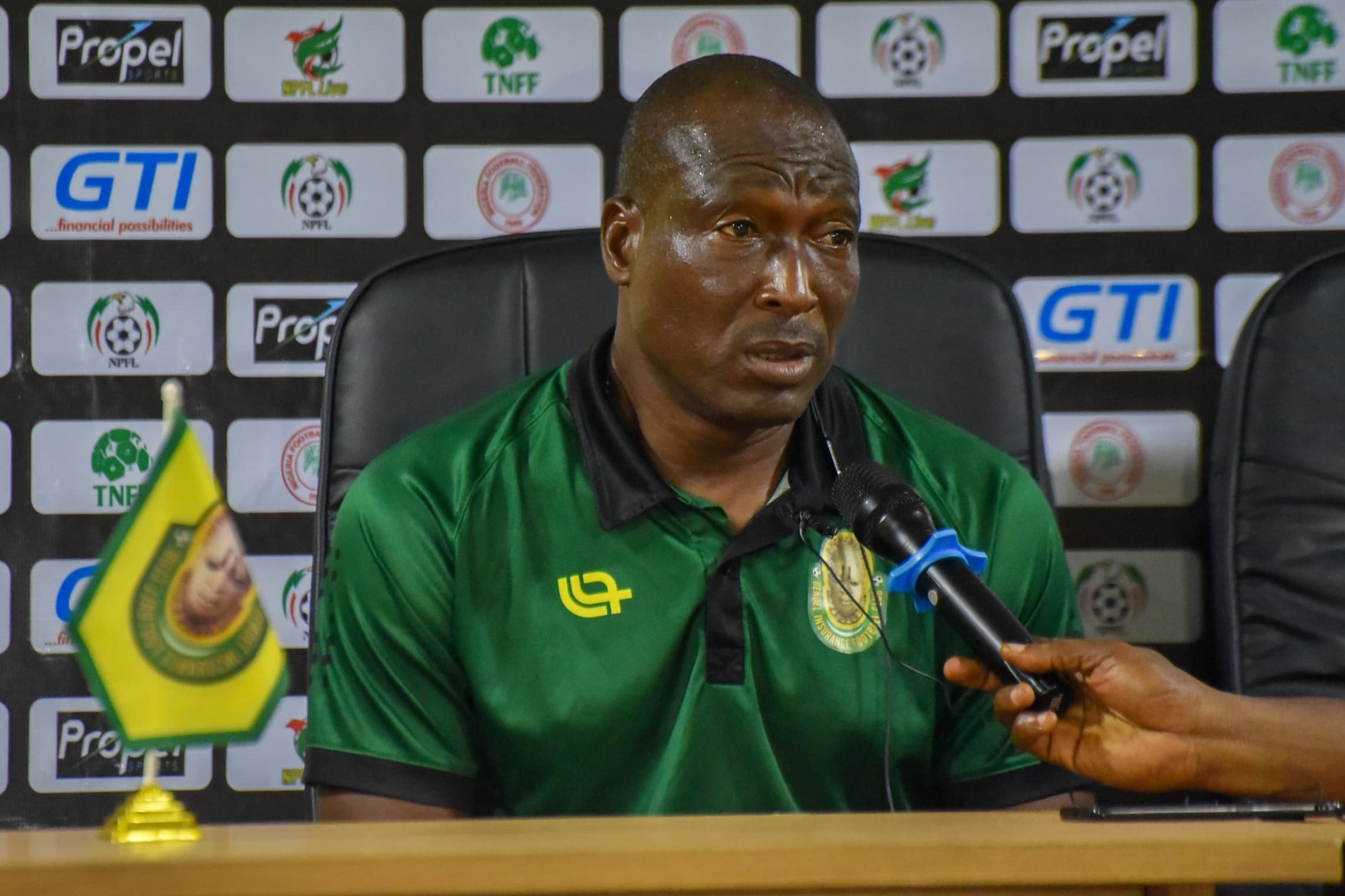 Monday Odigie during his NPFL post-match press conference