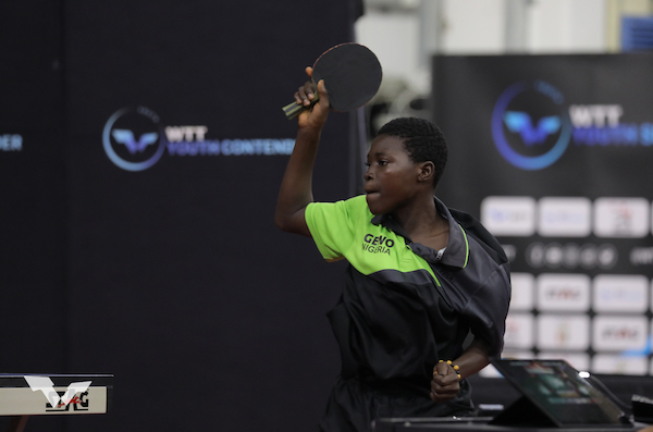 Teenage table tennis sensation, Kuti in action