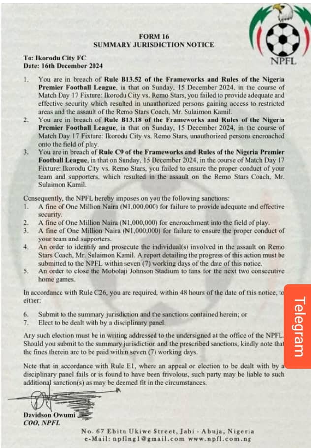 Ikorodu City Fined