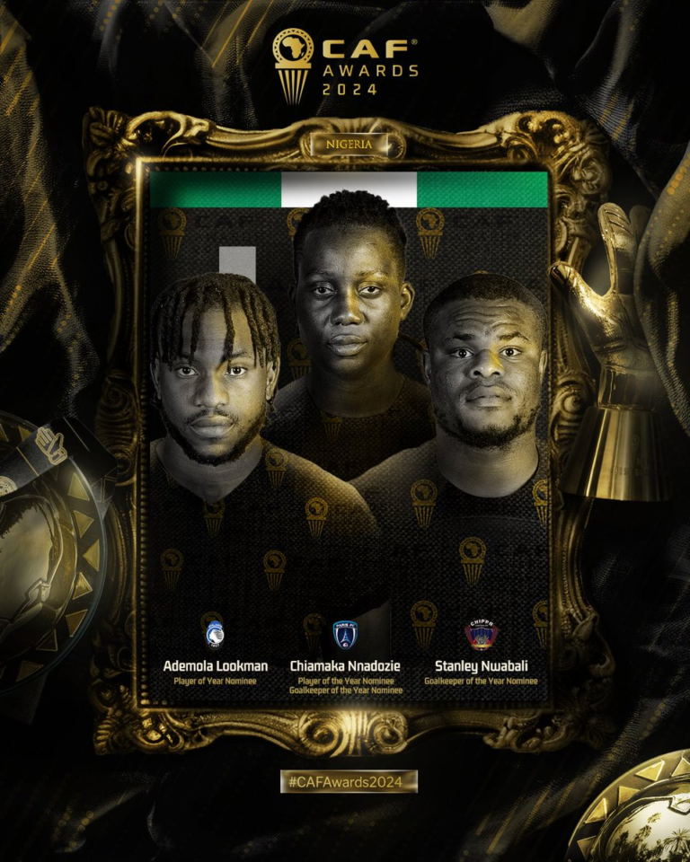 2024 CAF AWARDS: Lookman, Nnadozie Lead Nigeria’s Charge As CAF Unveils Final List