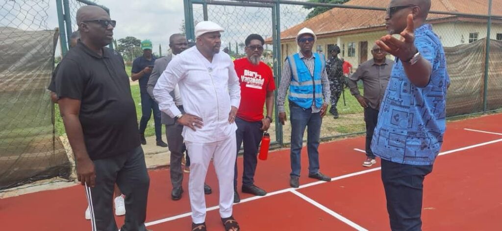 Alabo Boma Iyaye During facilities Insoection of the Niger Delta Sports Festival