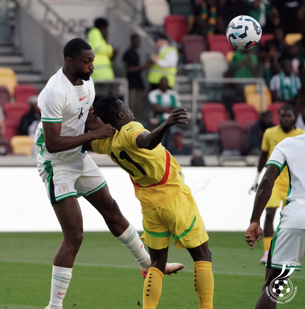 Nigeria beat Ghana: Semi Ajayi with the header.