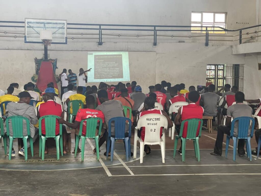 Players Learning at the indoor sports hall of the Samon Siasia Stadium, Yenagoa