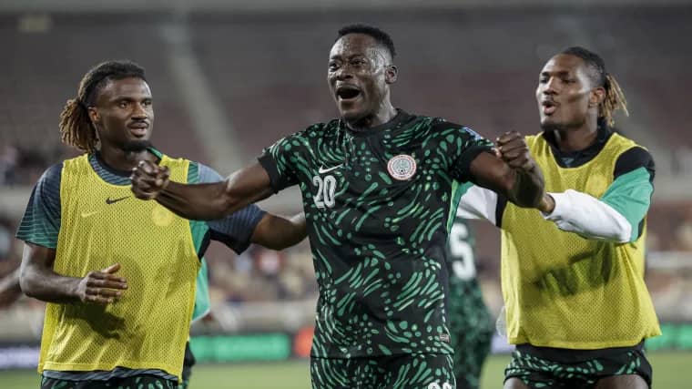 The Super Eagles edge Lesotho 2-1 with Akor Adams scoring