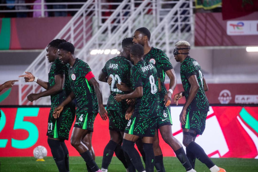 Osimhen and Eagles stars celebrate Vs Mozambique