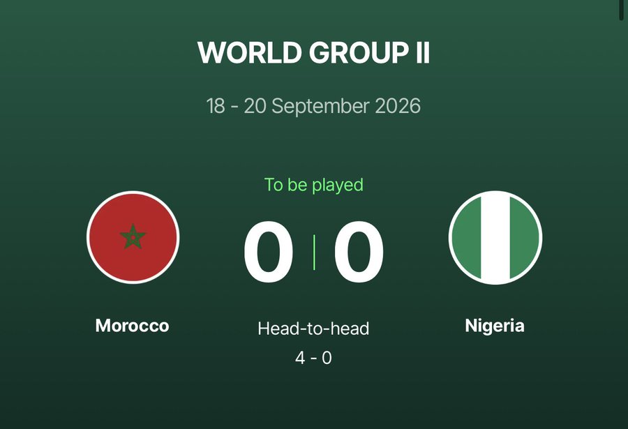 Morocco Vs Nigeria Tennis Davis Cup World Group II Playoffs