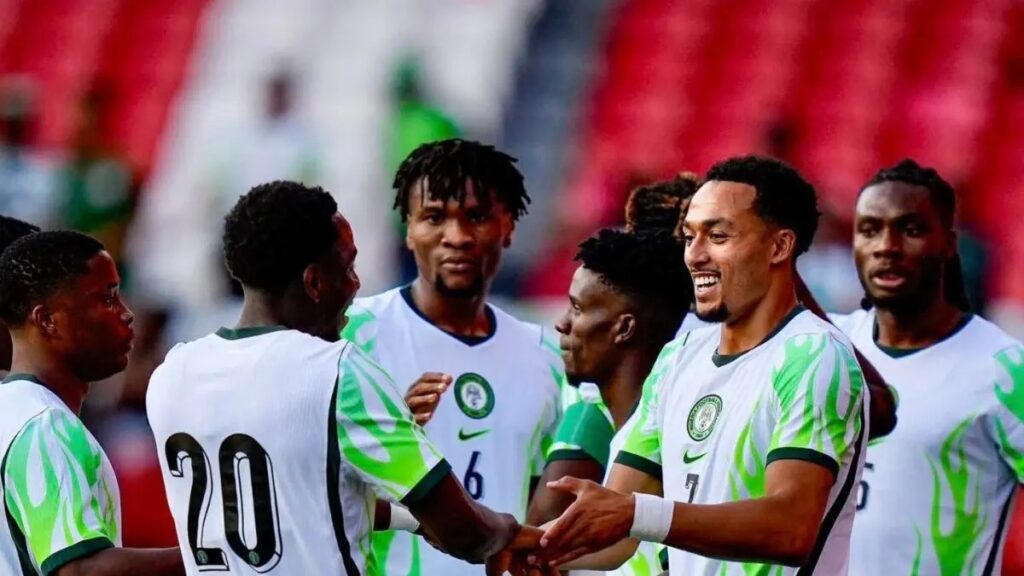 Super Eagles celebrates a goal at the Unity Cup