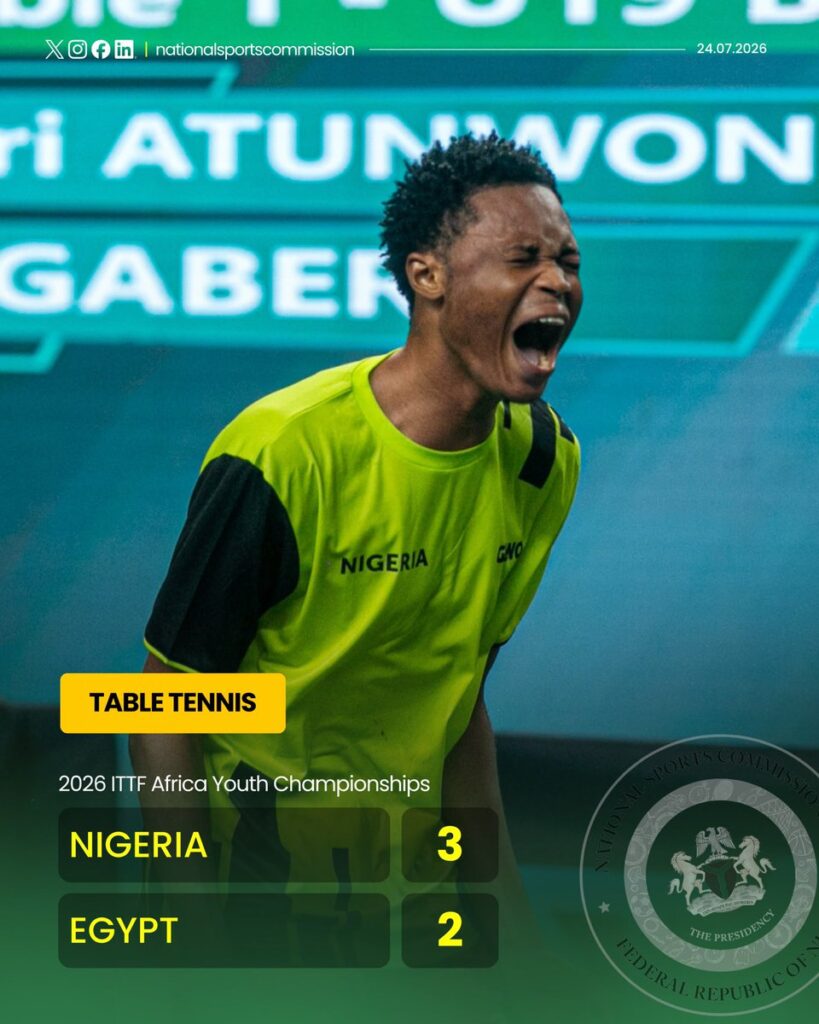 Nigeria are African table tennis champion at U19