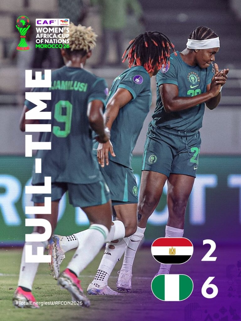 Nigeria 6-2 Egypt as the Suoer Falcons head to WAFCON Quarter-final