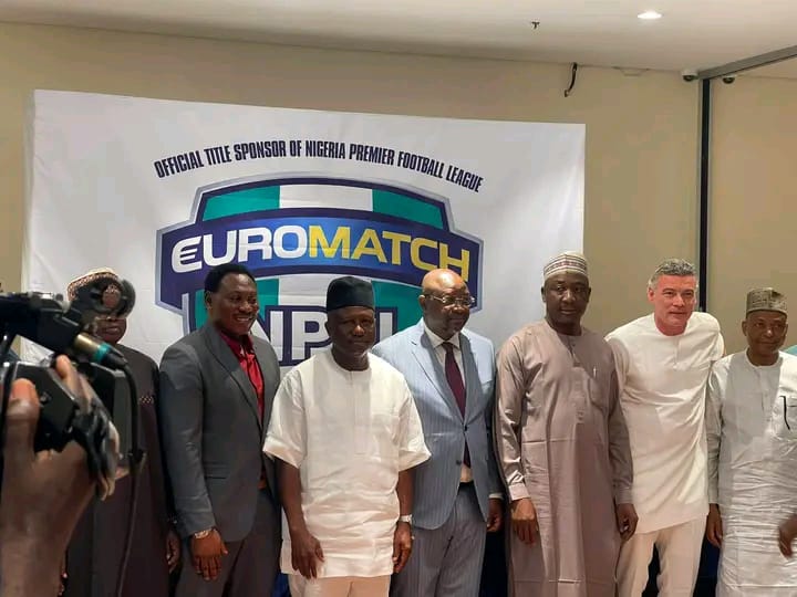 NPL Chairman and sponsors at the unveiling of Euromatch as league title sponsor