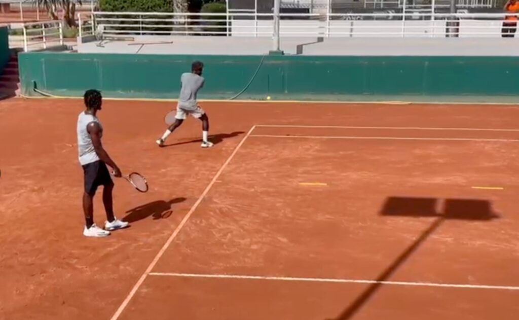 Nigeria's Davis Cup team prepare on Clay court for the match against Morocco