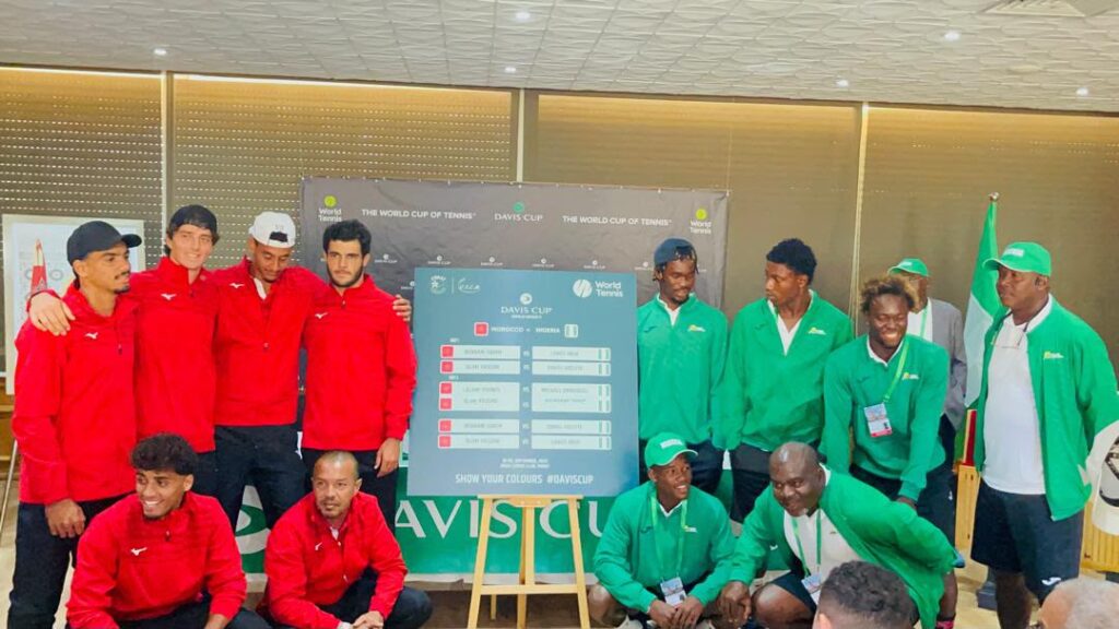 team Nigeria and Morocco for the Davis Cup World Group II encounter