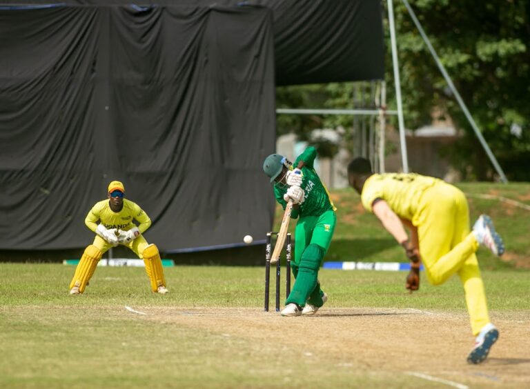 1 Run Thriller: Nigeria Defeats Uganda to Win ICC Men’s T20 World Cup Qualifier C T20 Cricket World Cup qualifier Action between Nigeria and Uganda in Abuja